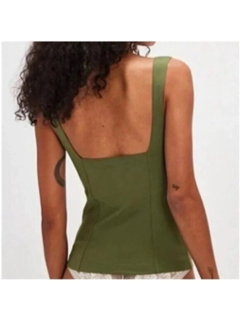 Intimately Free People NEW Somewhere Sometime Cami Tank Evergreen Green Medium - Picture 6 of 9